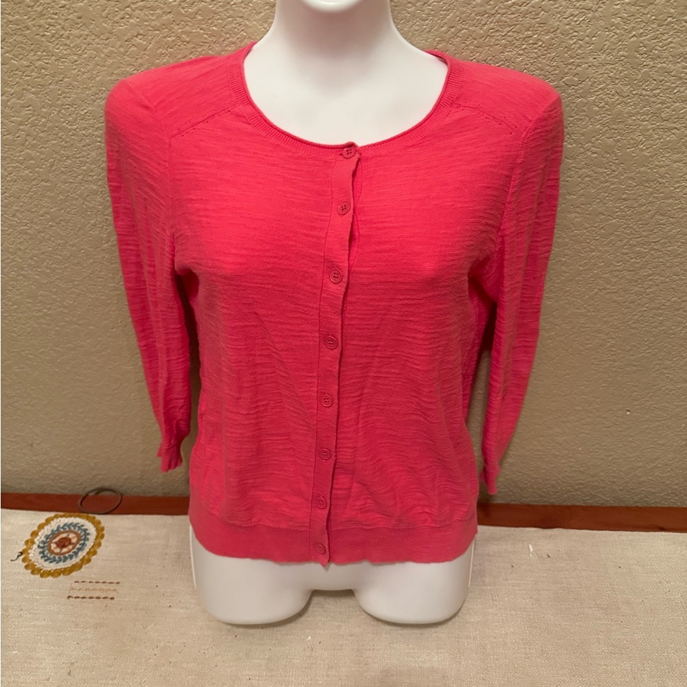 ❤️ 4 for $15 EUC LOFT Pink 3/4 Sleeve Cardigan